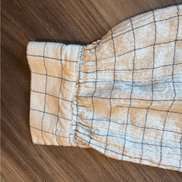 Zara Plaid Cropped Top cream and black size small - Picture 7 of 11